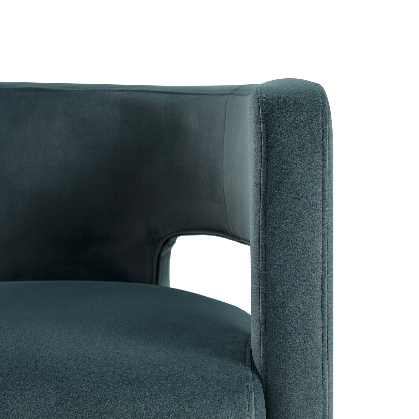 Chaise de salle à manger en velours bleu égéen Greenwich