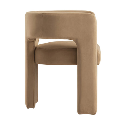 Chaise de salle à manger en velours camel Greenwich