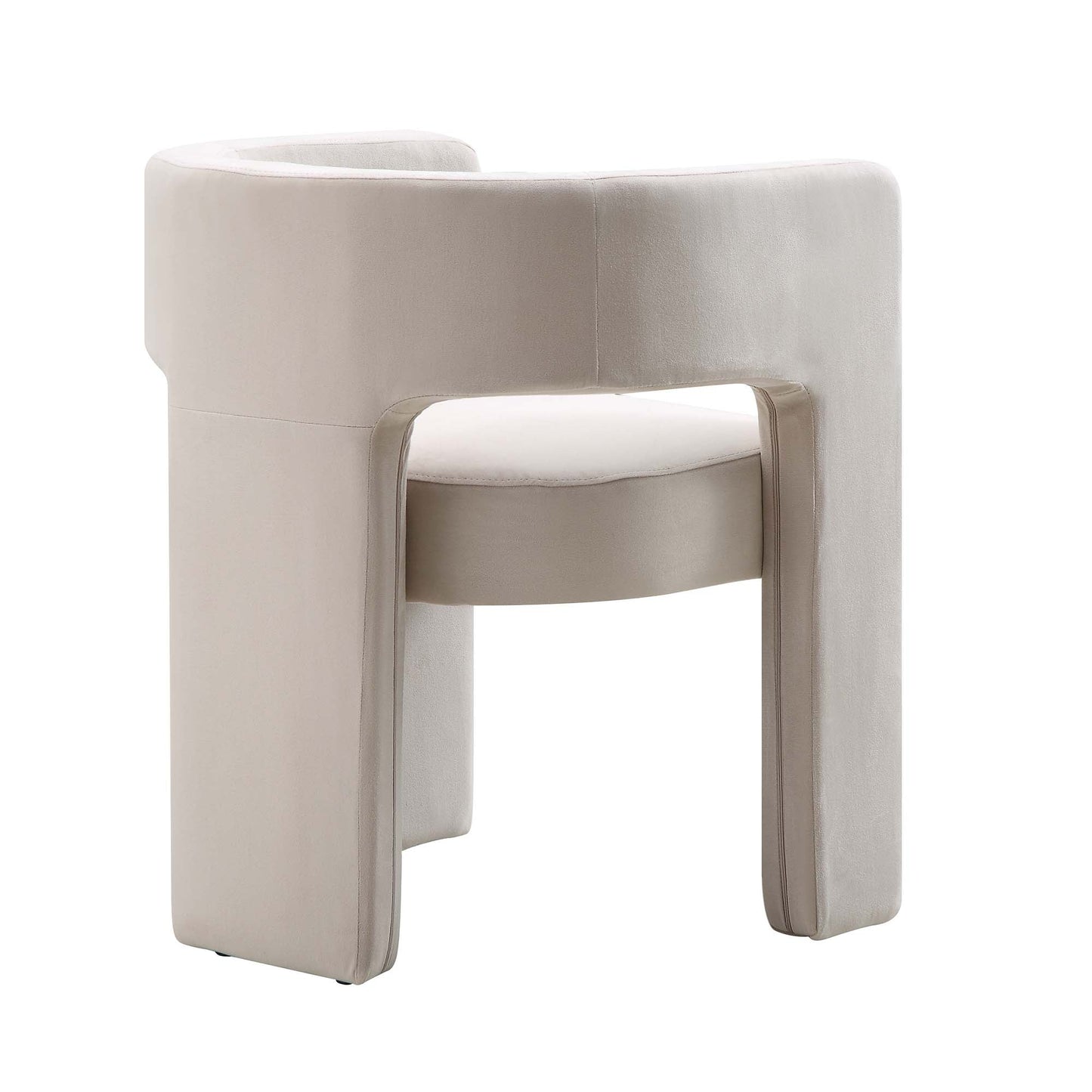 Chaise de salle à manger en velours champagne Greenwich