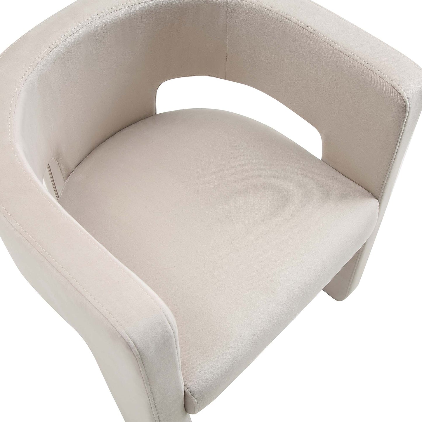 Chaise de salle à manger en velours champagne Greenwich