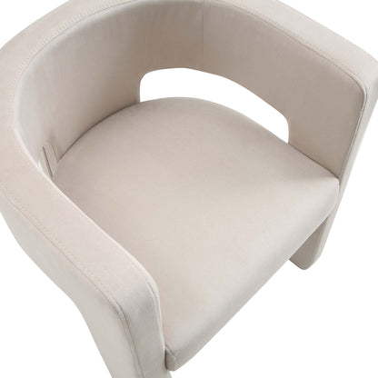 Chaise de salle à manger en velours champagne Greenwich