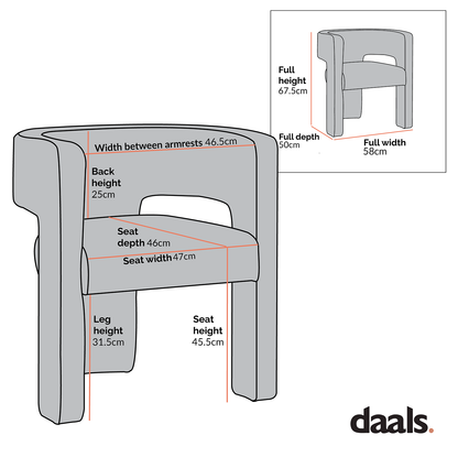 Chaise de salle à manger en tissu texturé tissé Greenwich avoine et beige