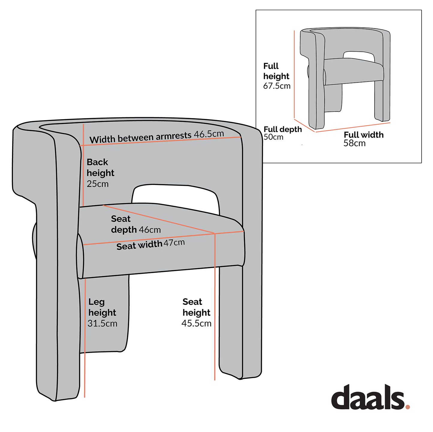 Chaise de salle à manger Greenwich Charcoal Boucle