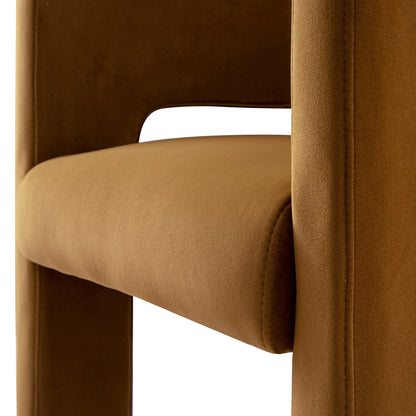 Chaise de salle à manger en velours cannelle Greenwich
