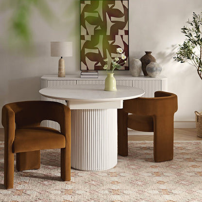 Chaise de salle à manger en velours cannelle Greenwich