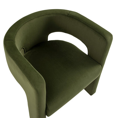 Chaise de salle à manger en velours vert mousse Greenwich