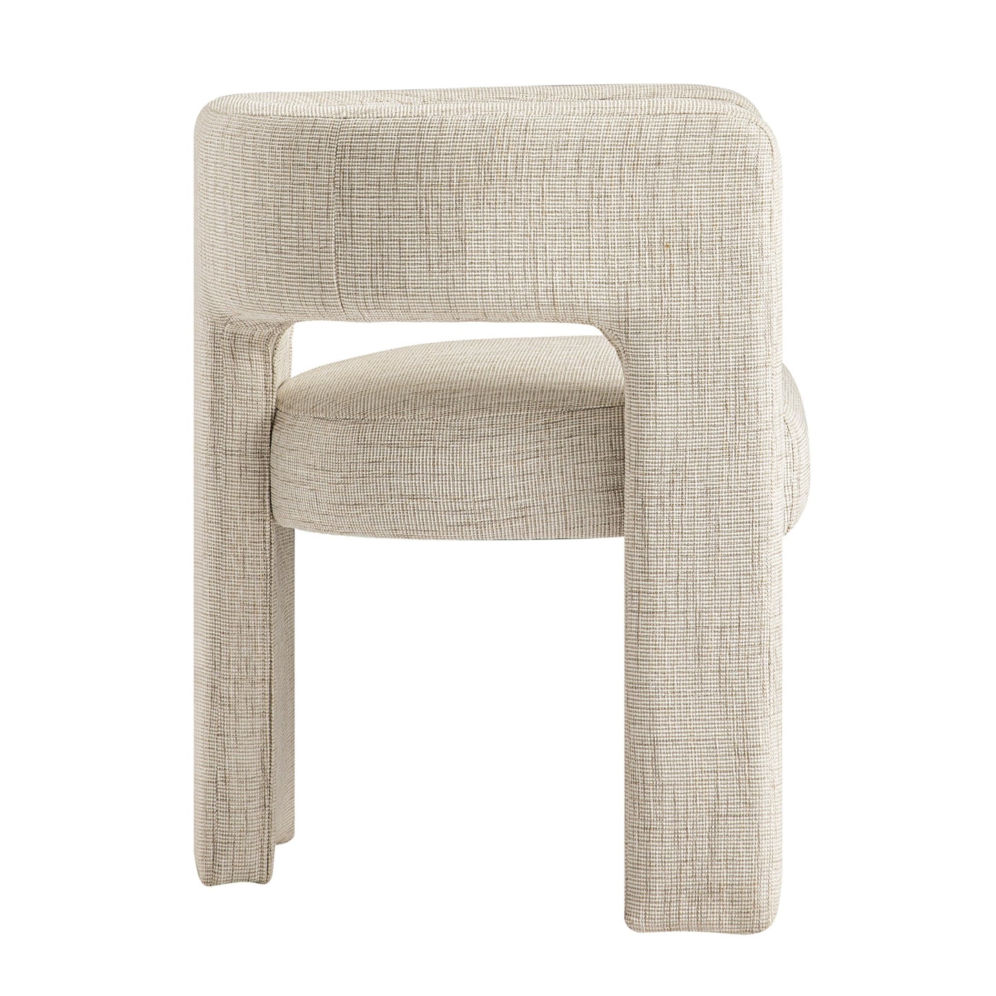 Chaise de salle à manger en tissu texturé tissé Greenwich avoine et beige
