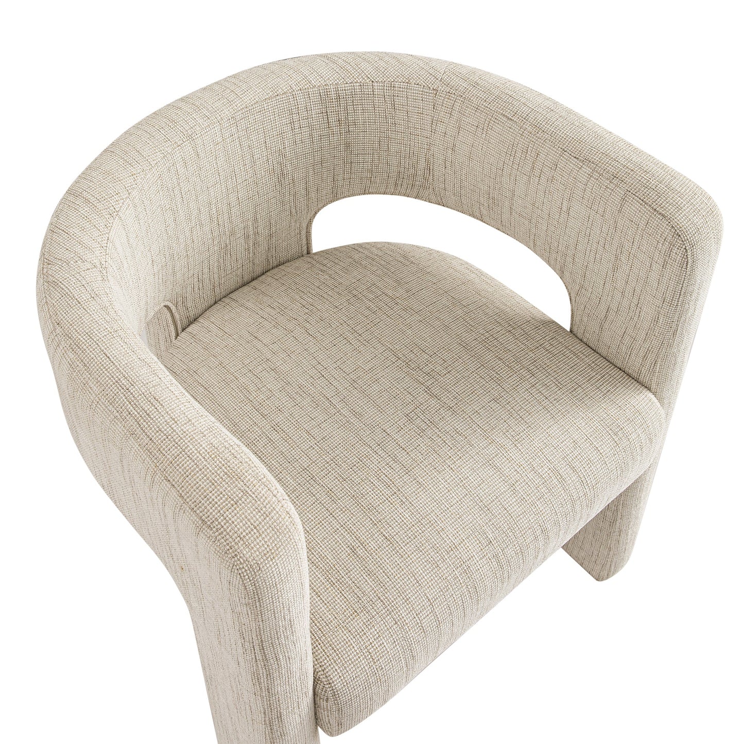 Chaise de salle à manger en tissu texturé tissé Greenwich avoine et beige