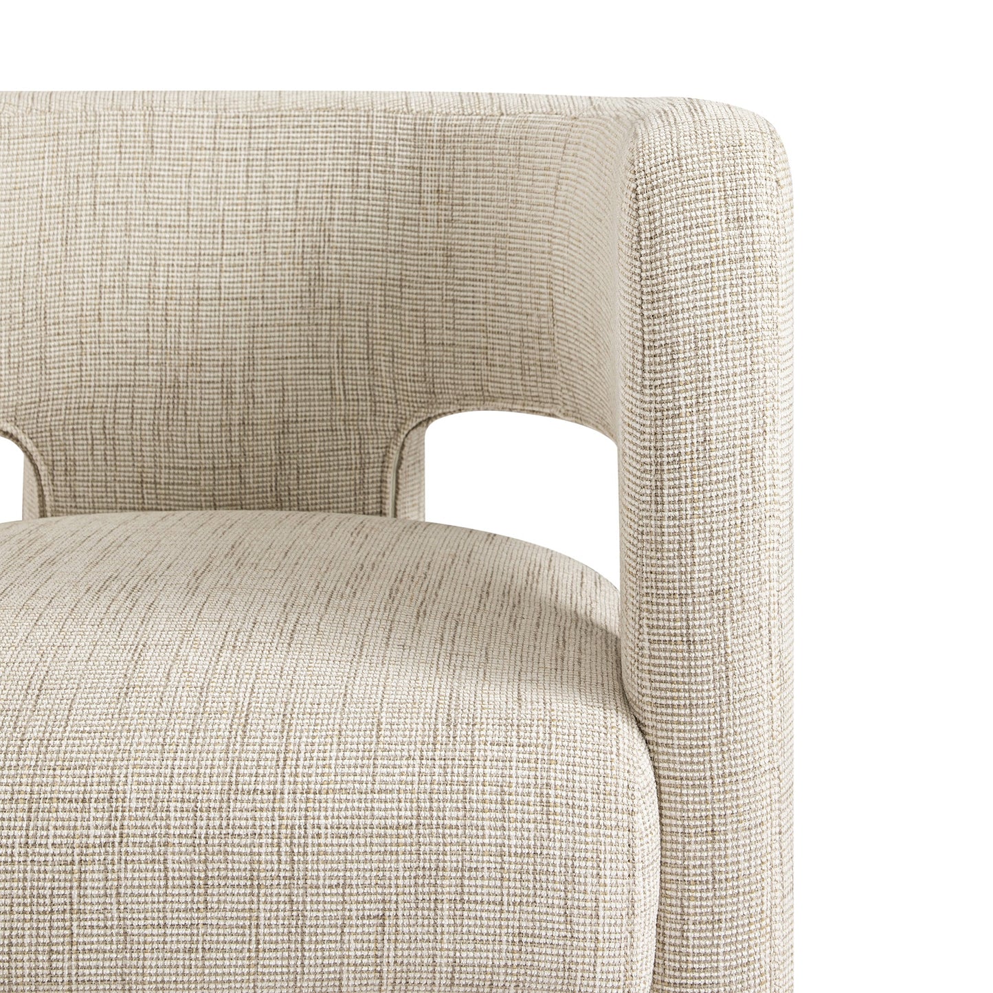 Chaise de salle à manger en tissu texturé tissé Greenwich avoine et beige