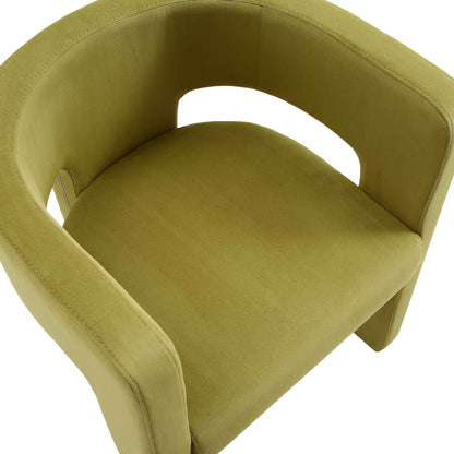 Chaise de salle à manger en velours vert olive Greenwich