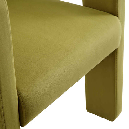 Chaise de salle à manger en velours vert olive Greenwich