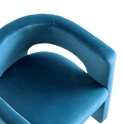 Chaise de salle à manger en velours bleu Air Force Greenwich