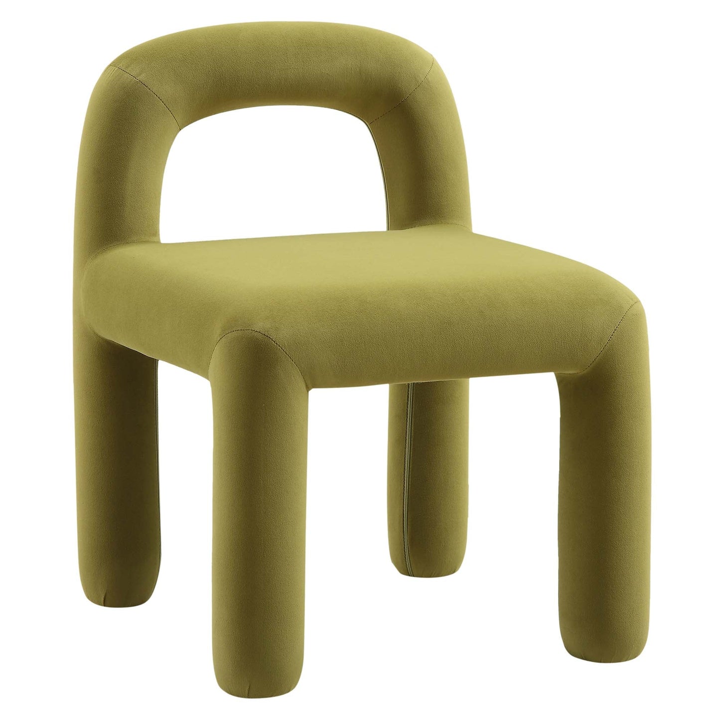 Chaise de salle à manger en velours vert olive Libby