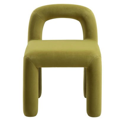 Chaise de salle à manger en velours vert olive Libby