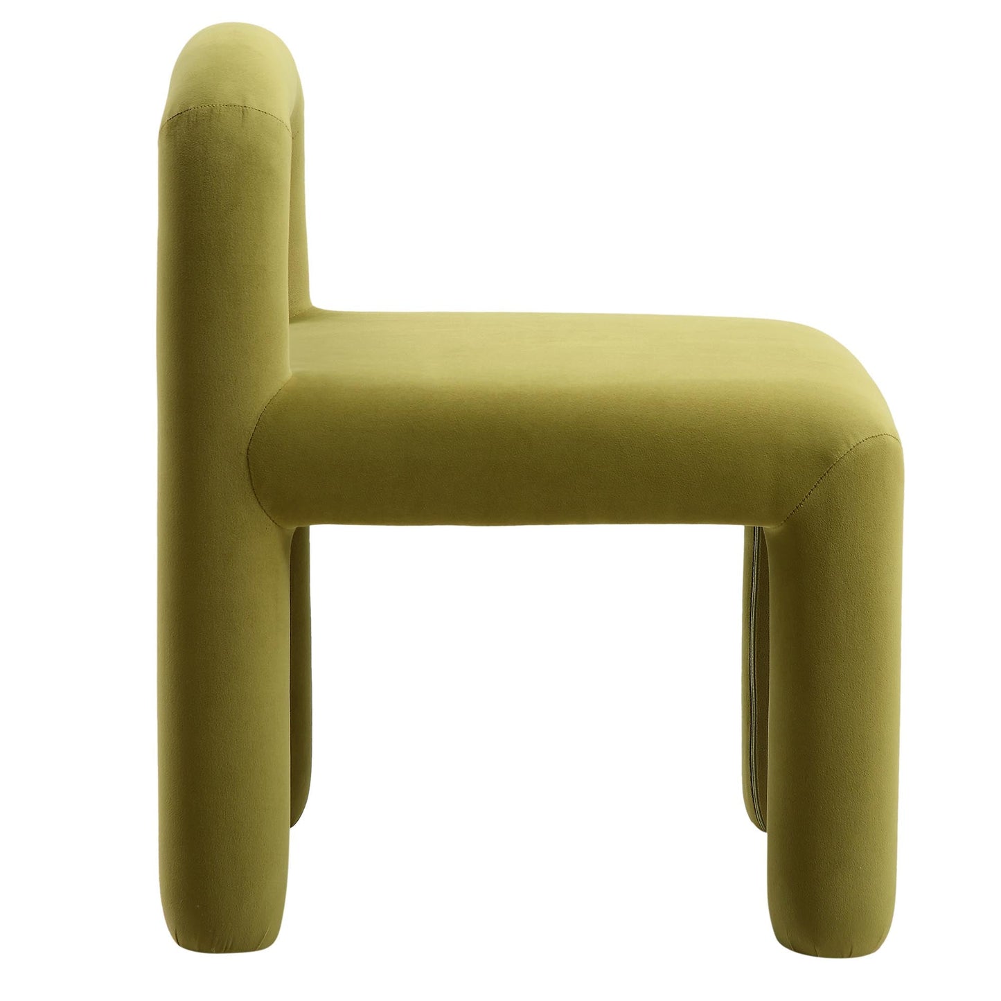 Chaise de salle à manger en velours vert olive Libby