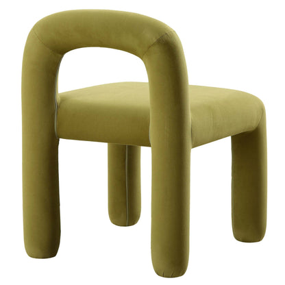 Chaise de salle à manger en velours vert olive Libby