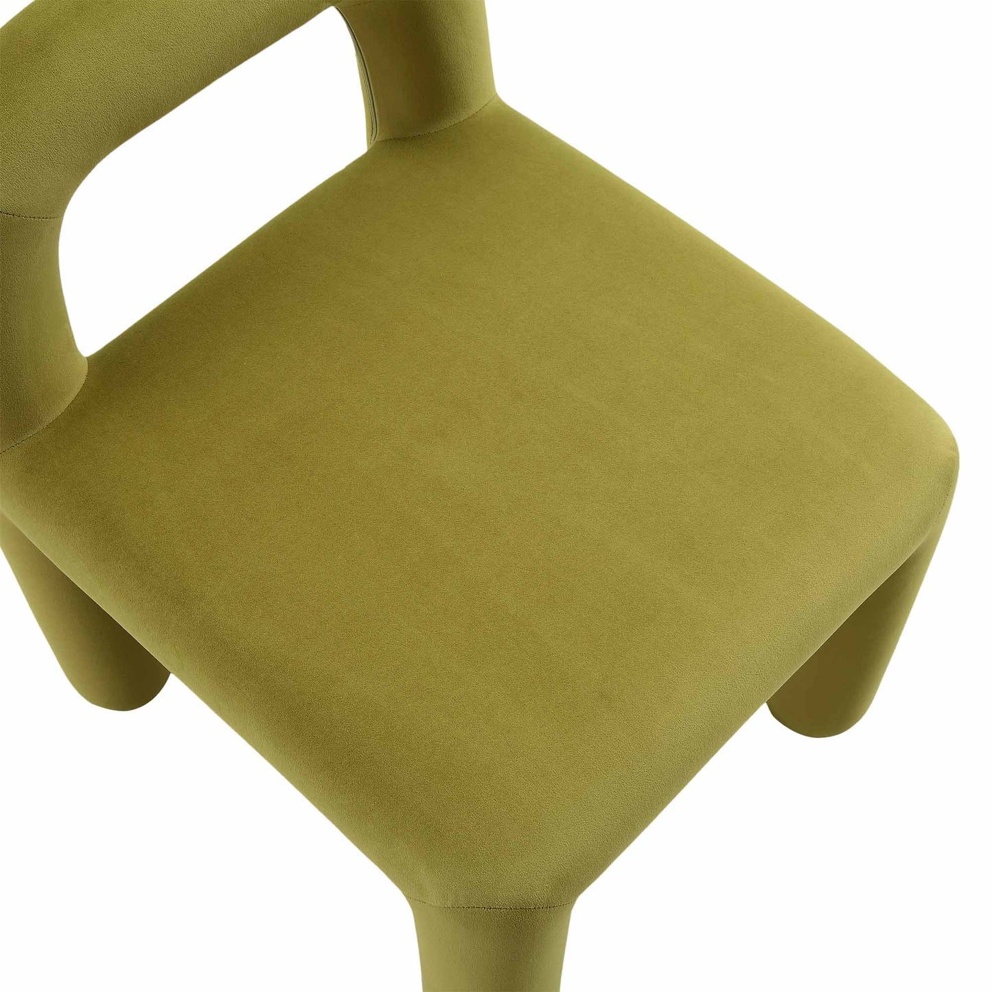 Chaise de salle à manger en velours vert olive Libby