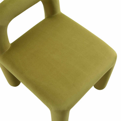 Chaise de salle à manger en velours vert olive Libby