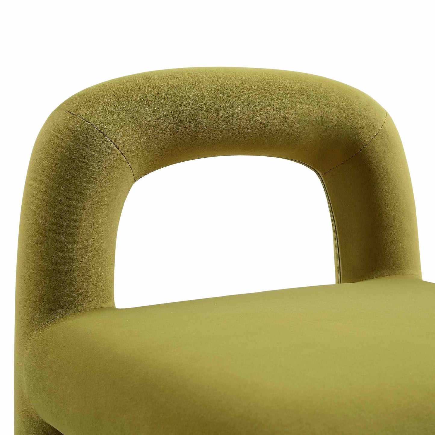 Chaise de salle à manger en velours vert olive Libby