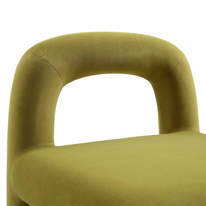 Chaise de salle à manger en velours vert olive Libby