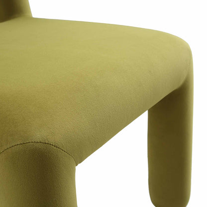 Chaise de salle à manger en velours vert olive Libby