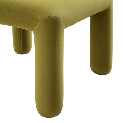 Chaise de salle à manger en velours vert olive Libby
