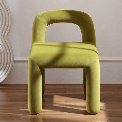 Chaise de salle à manger en velours vert olive Libby
