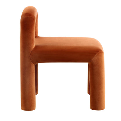 Chaise de salle à manger Libby en velours rouille