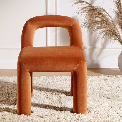 Chaise de salle à manger Libby en velours rouille