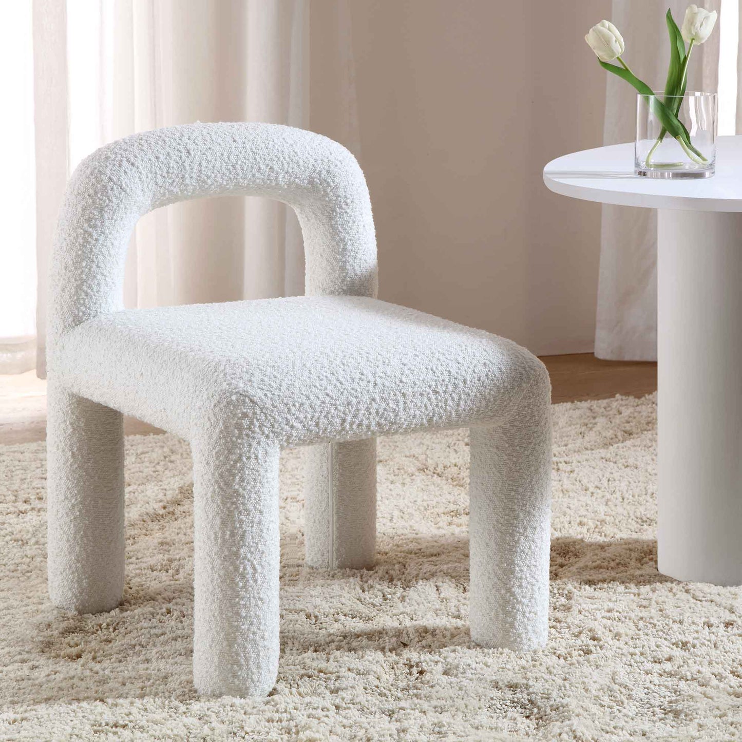 Chaise de salle à manger Libby White Boucle