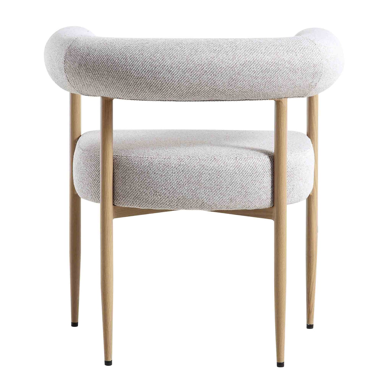 Chaise de salle à manger tissée beige Fulbourn avec pieds effet bois naturel