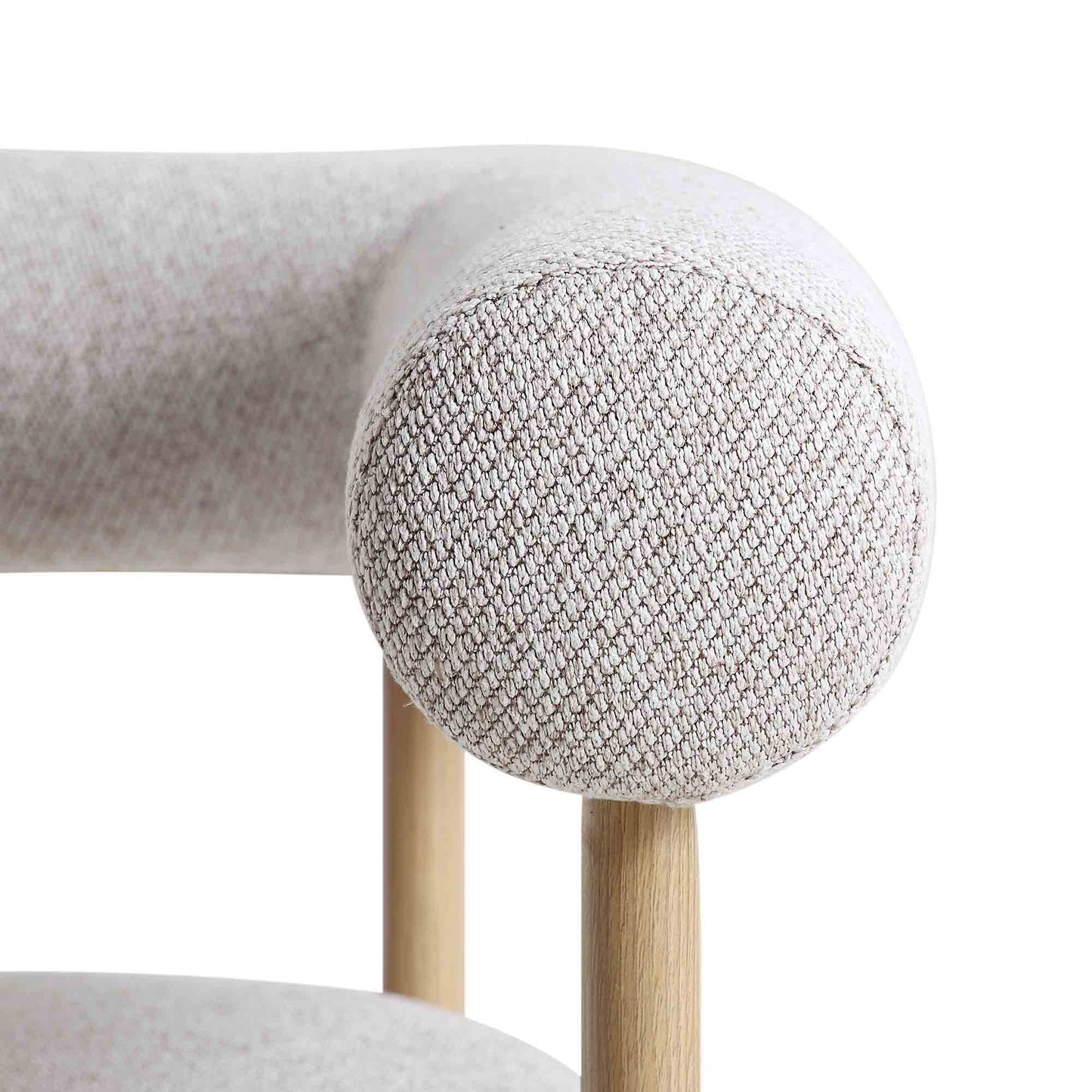 Chaise de salle à manger tissée beige Fulbourn avec pieds effet bois naturel