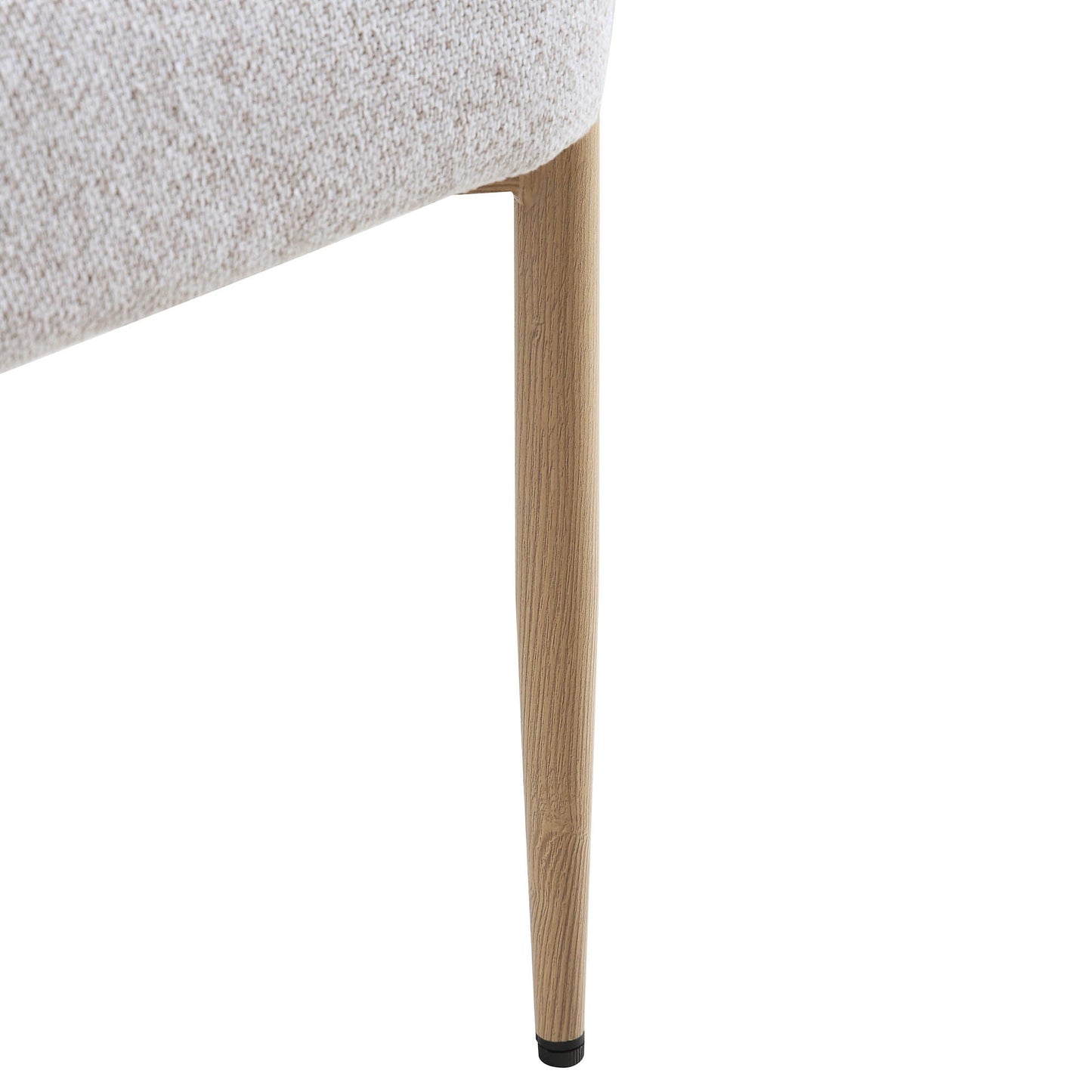 Chaise de salle à manger tissée beige Fulbourn avec pieds effet bois naturel