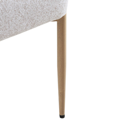 Chaise de salle à manger tissée beige Fulbourn avec pieds effet bois naturel