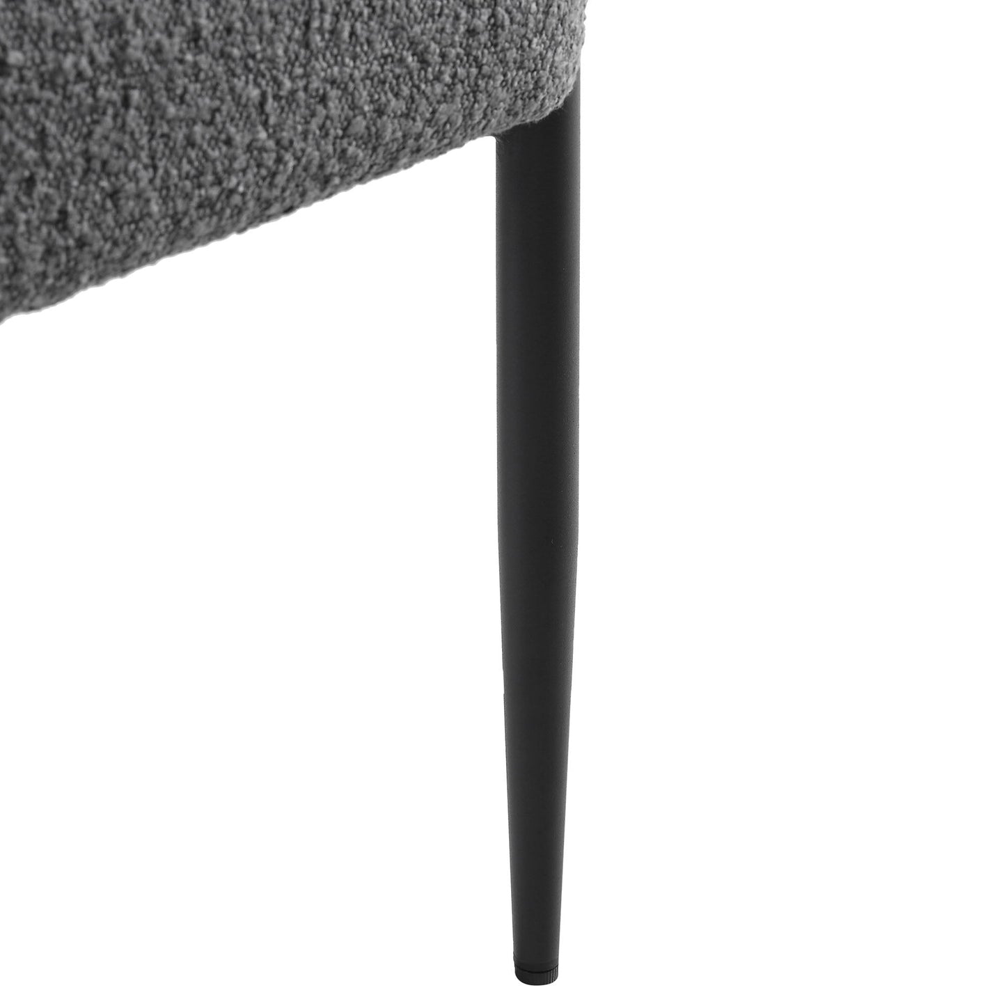 Chaise de salle à manger Fulbourn en tissu boucle anthracite avec pieds en métal noir