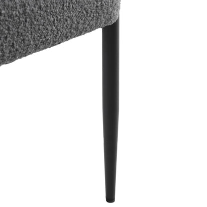 Chaise de salle à manger Fulbourn en tissu boucle anthracite avec pieds en métal noir