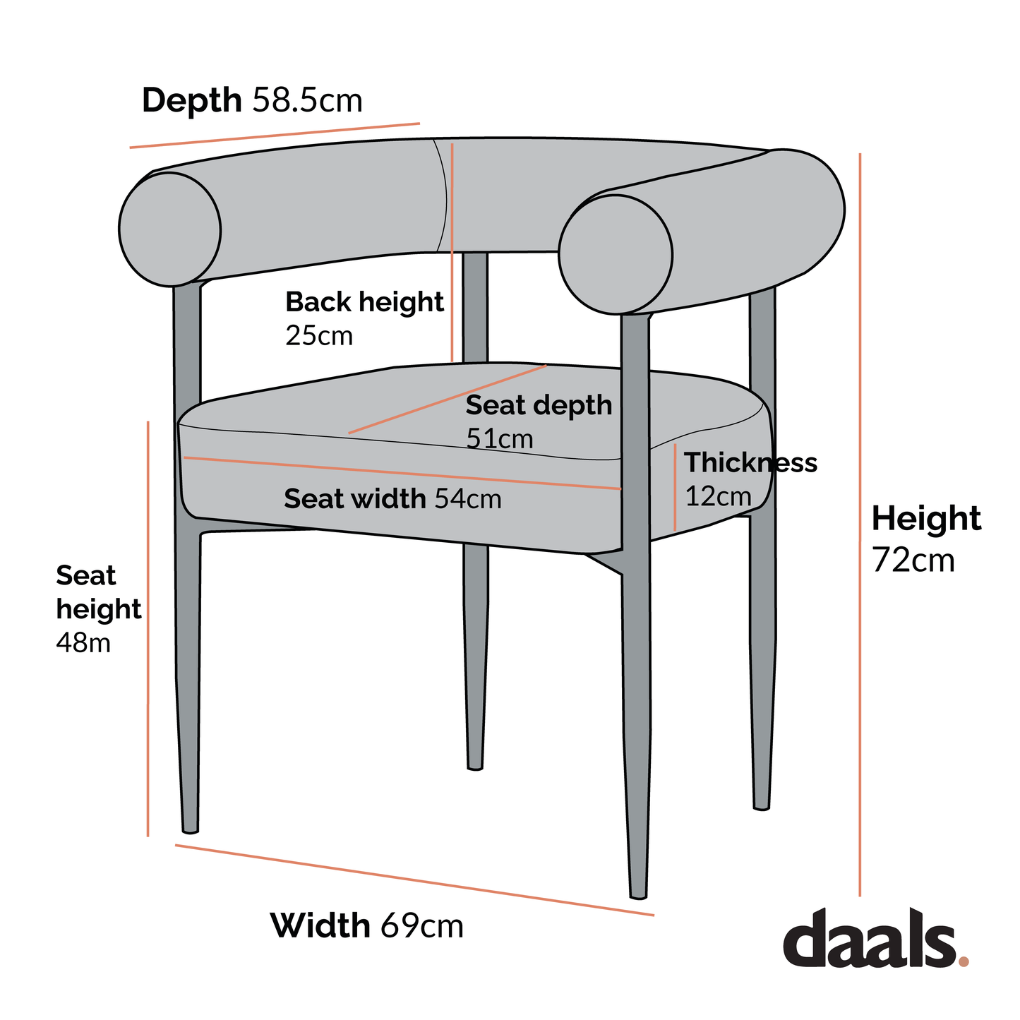 Chaise de salle à manger Fulbourn en velours champagne avec pieds noirs