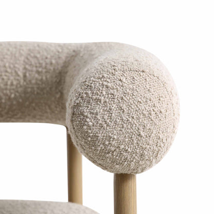 Chaise de salle à manger Fulbourn Taupe Boucle avec pieds effet bois naturel