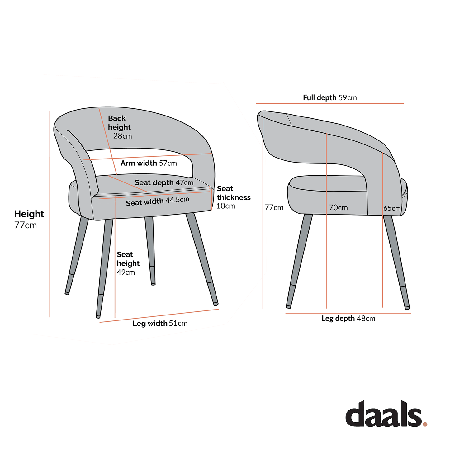 Ensemble de 2 chaises de salle à manger en velours anthracite Laurel Wave
