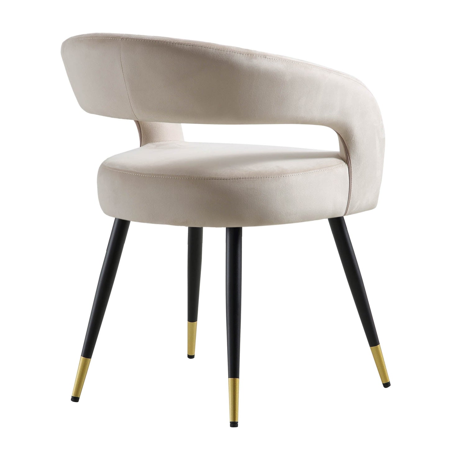 Ensemble de 2 chaises de salle à manger en velours champagne Laurel Wave