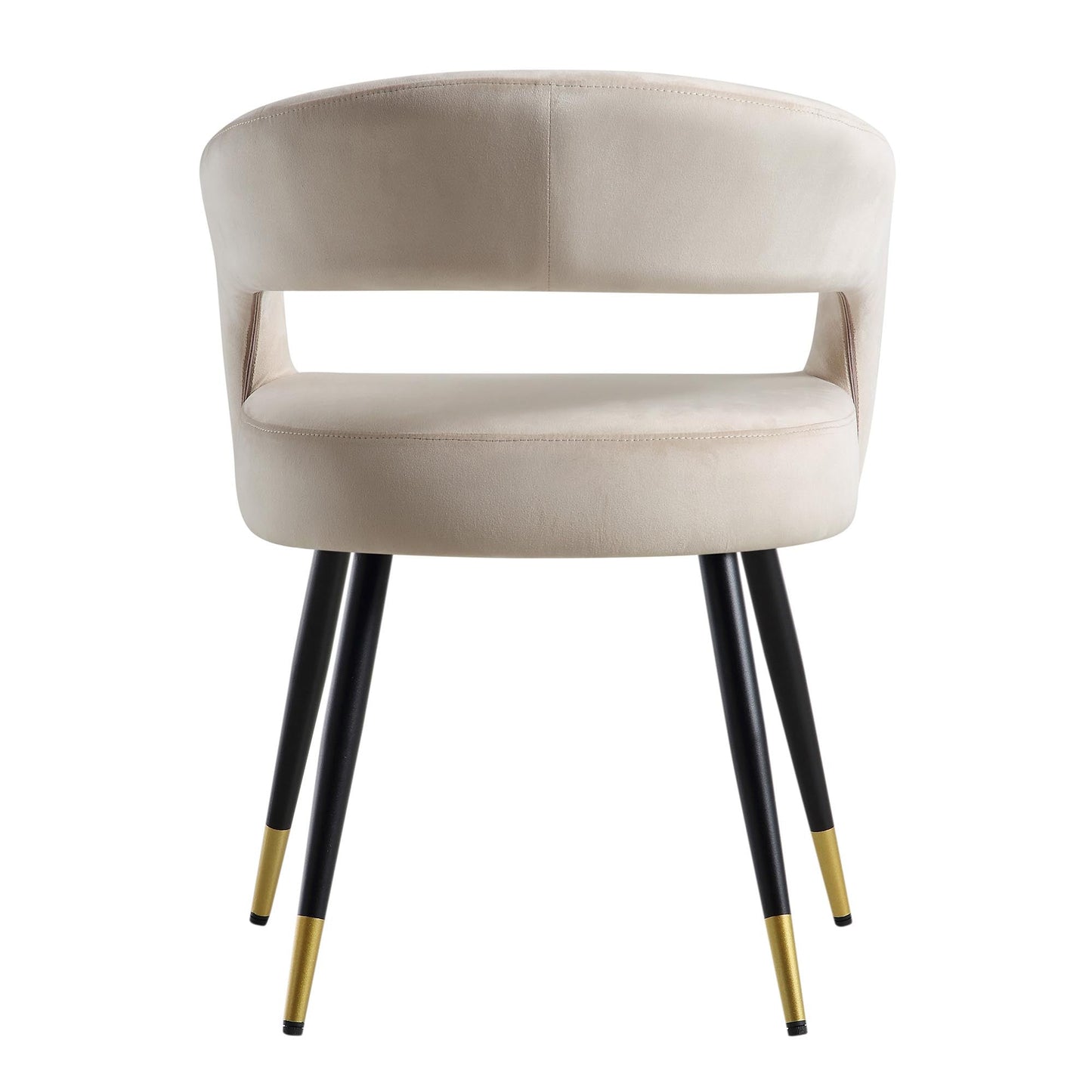 Ensemble de 2 chaises de salle à manger en velours champagne Laurel Wave