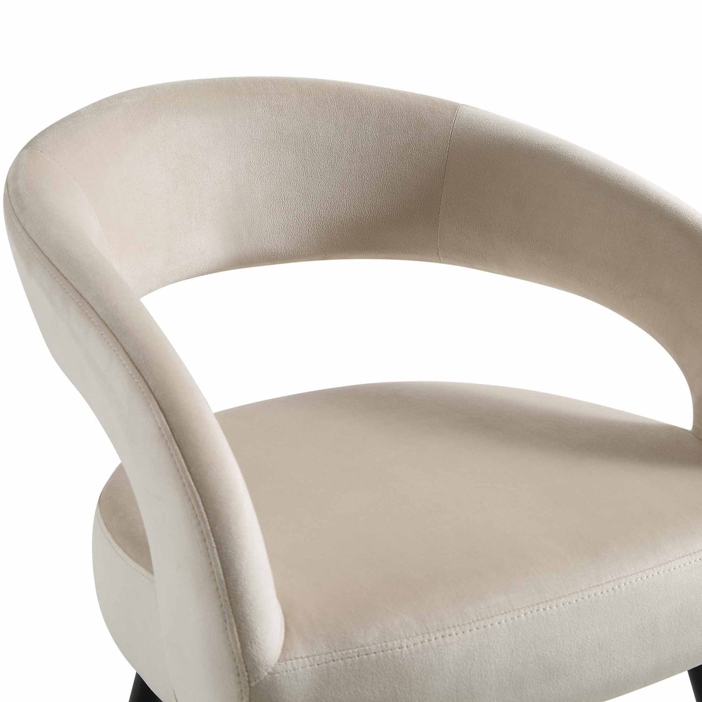 Ensemble de 2 chaises de salle à manger en velours champagne Laurel Wave