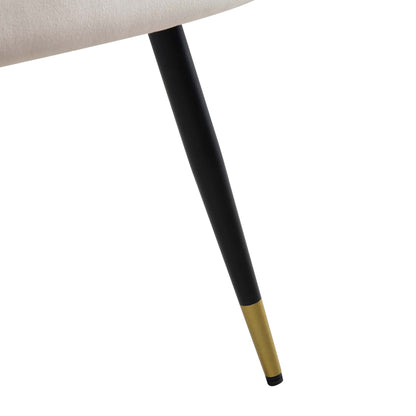 Ensemble de 2 chaises de salle à manger en velours champagne Laurel Wave