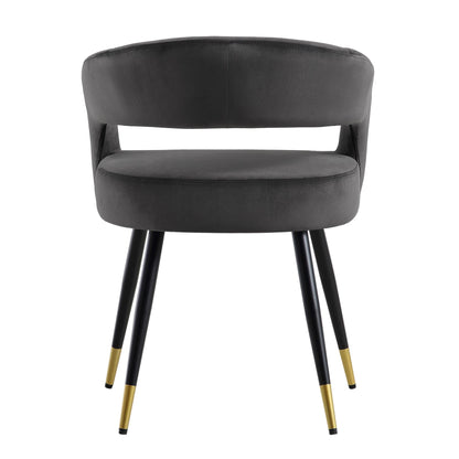 Ensemble de 2 chaises de salle à manger en velours anthracite Laurel Wave