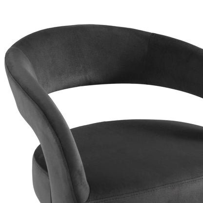 Ensemble de 2 chaises de salle à manger en velours anthracite Laurel Wave
