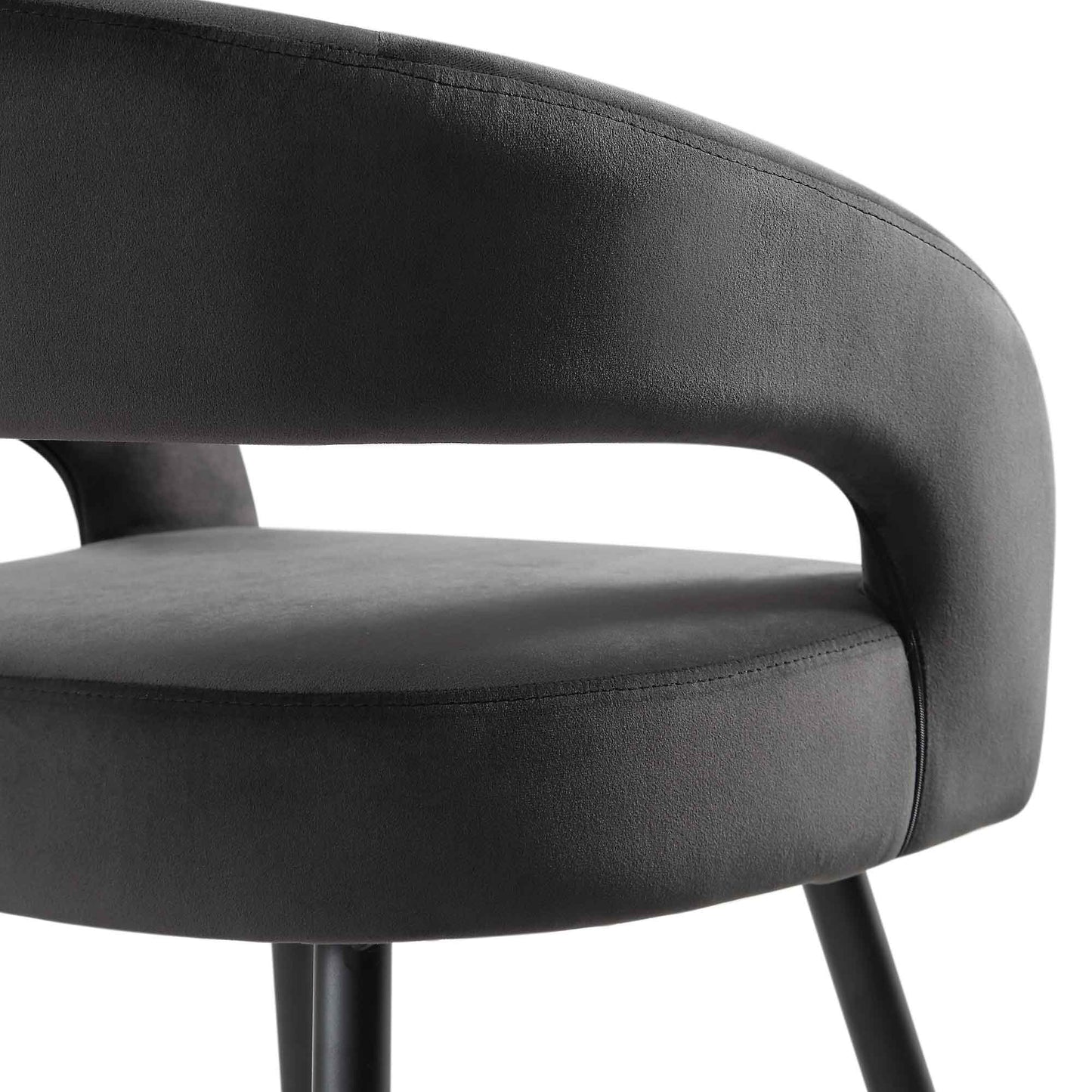 Ensemble de 2 chaises de salle à manger en velours anthracite Laurel Wave