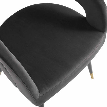 Ensemble de 2 chaises de salle à manger en velours anthracite Laurel Wave