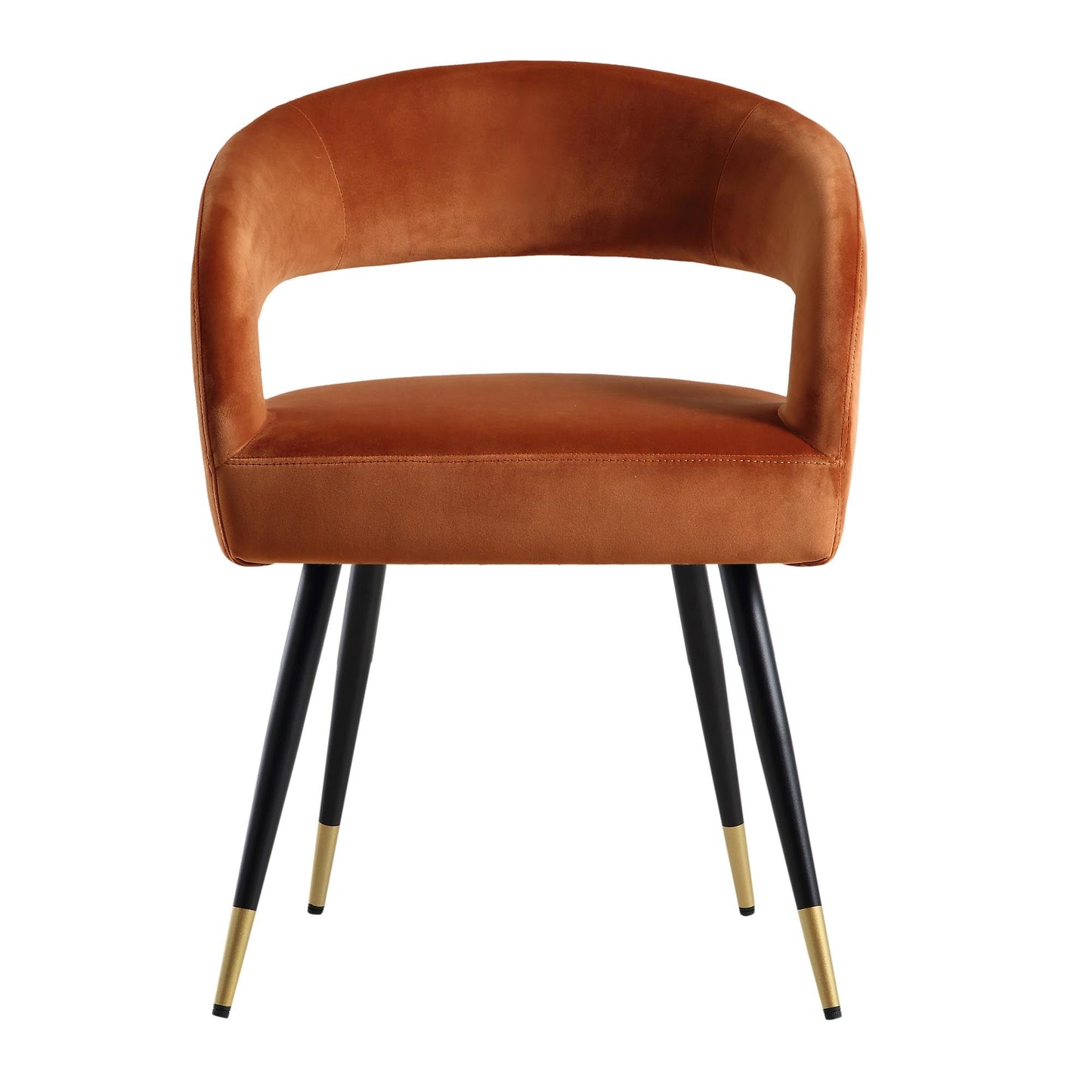 Ensemble de 2 chaises de salle à manger en velours rouille Laurel Wave