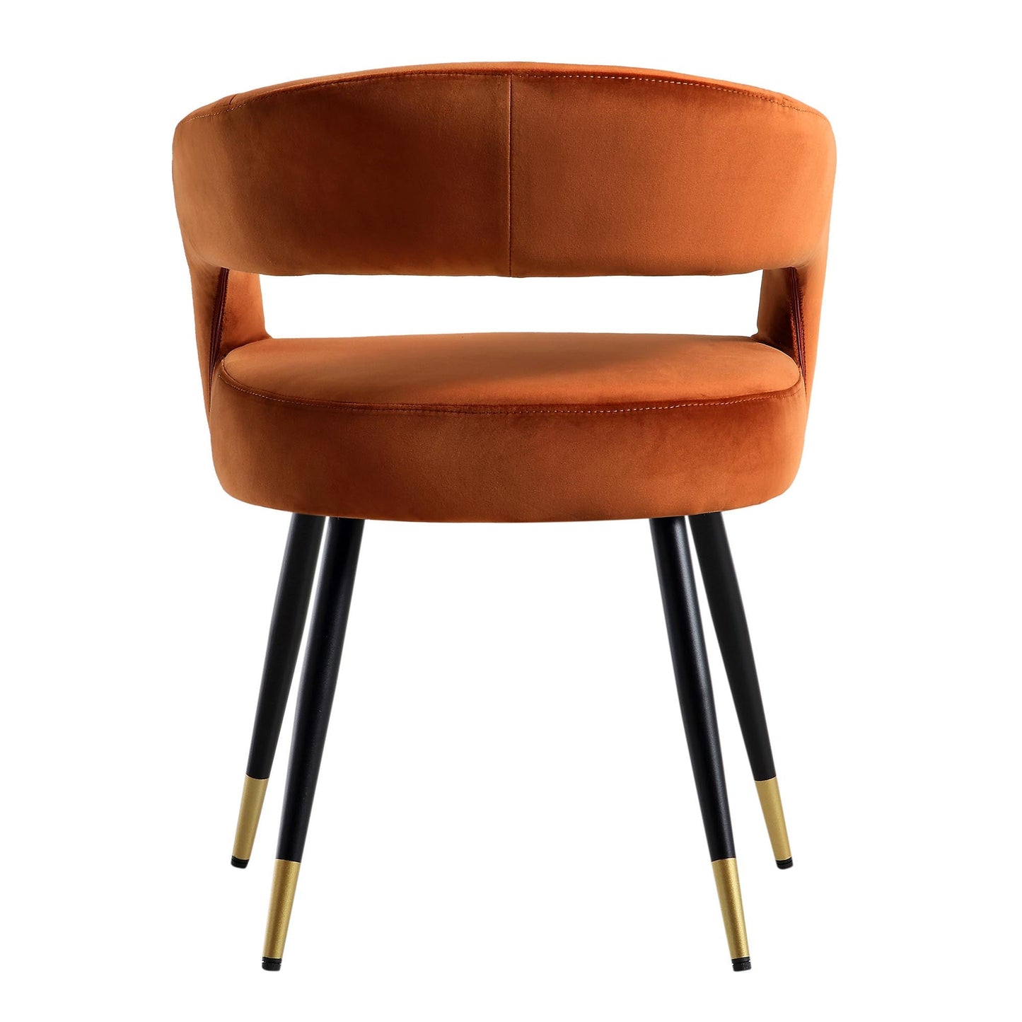 Ensemble de 2 chaises de salle à manger en velours rouille Laurel Wave