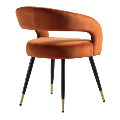 Ensemble de 2 chaises de salle à manger en velours rouille Laurel Wave